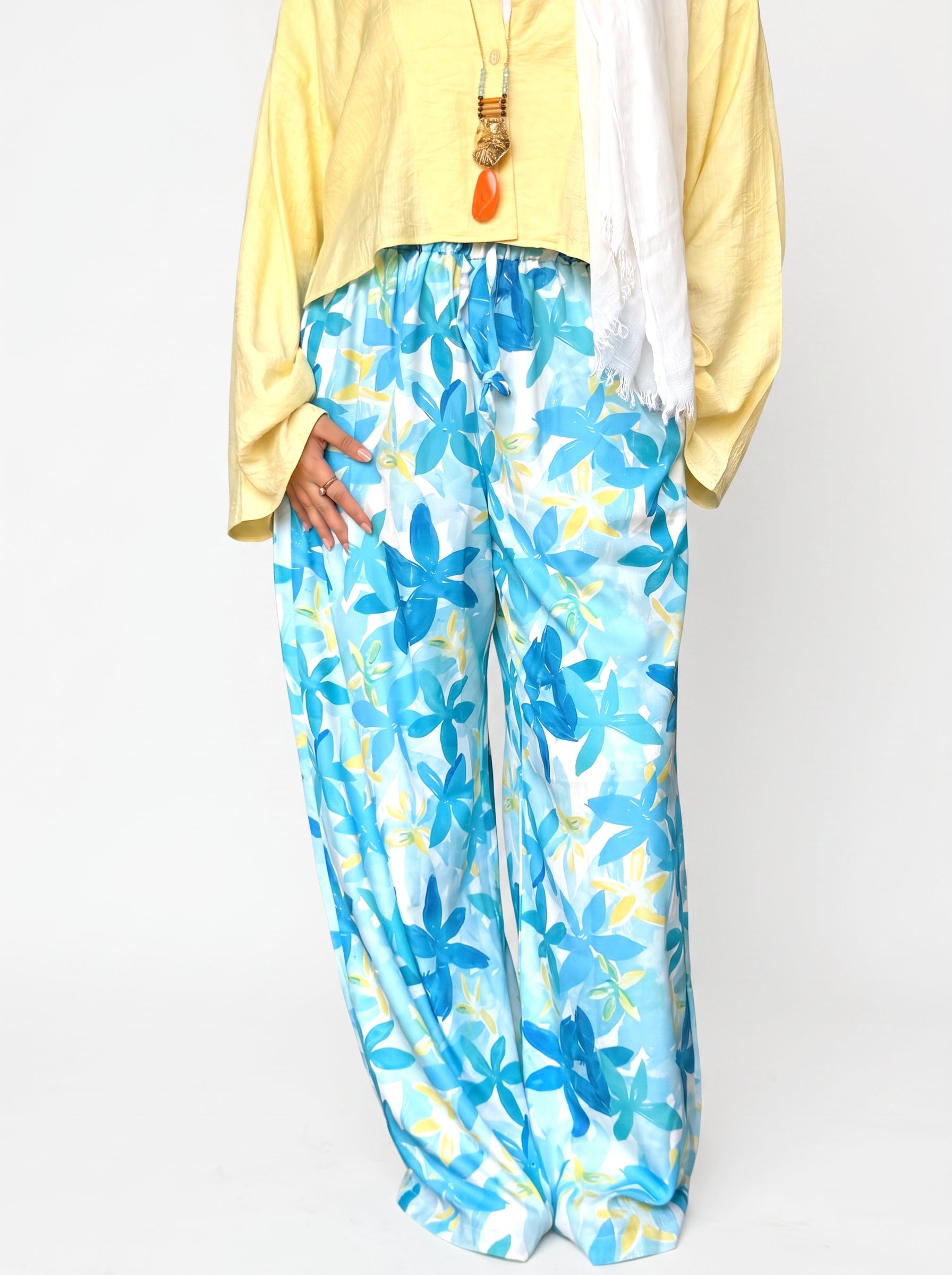 Wide Leg Pants (Baby Blue)