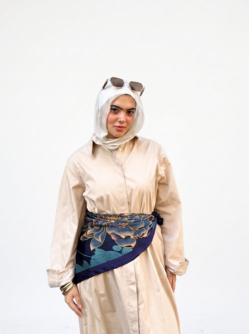Poplin Cotton Dress (Beige)