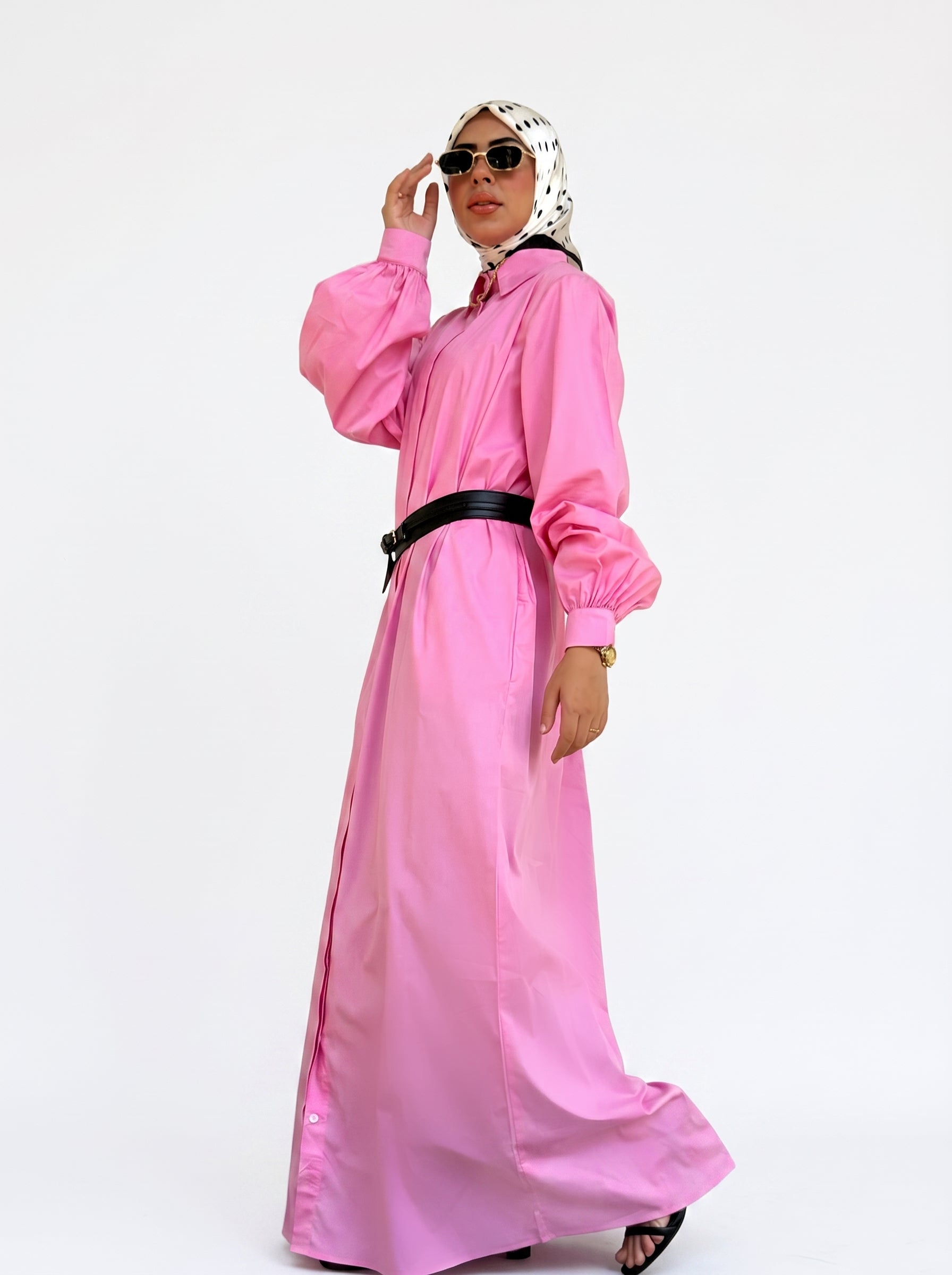 Poplin Cotton Dress (Pink)