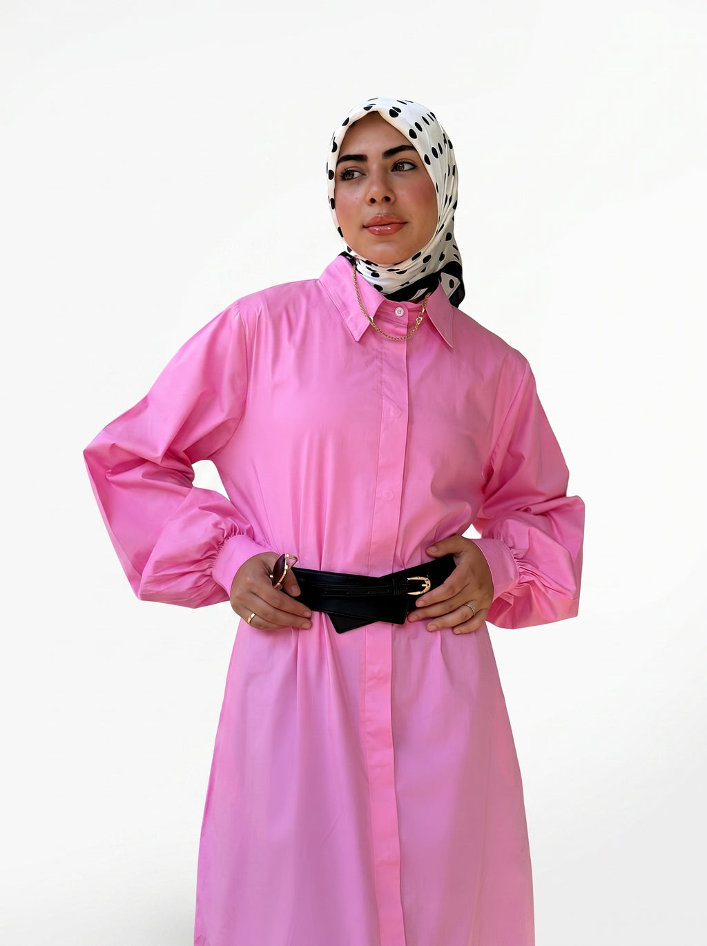 Poplin Cotton Dress (Pink)