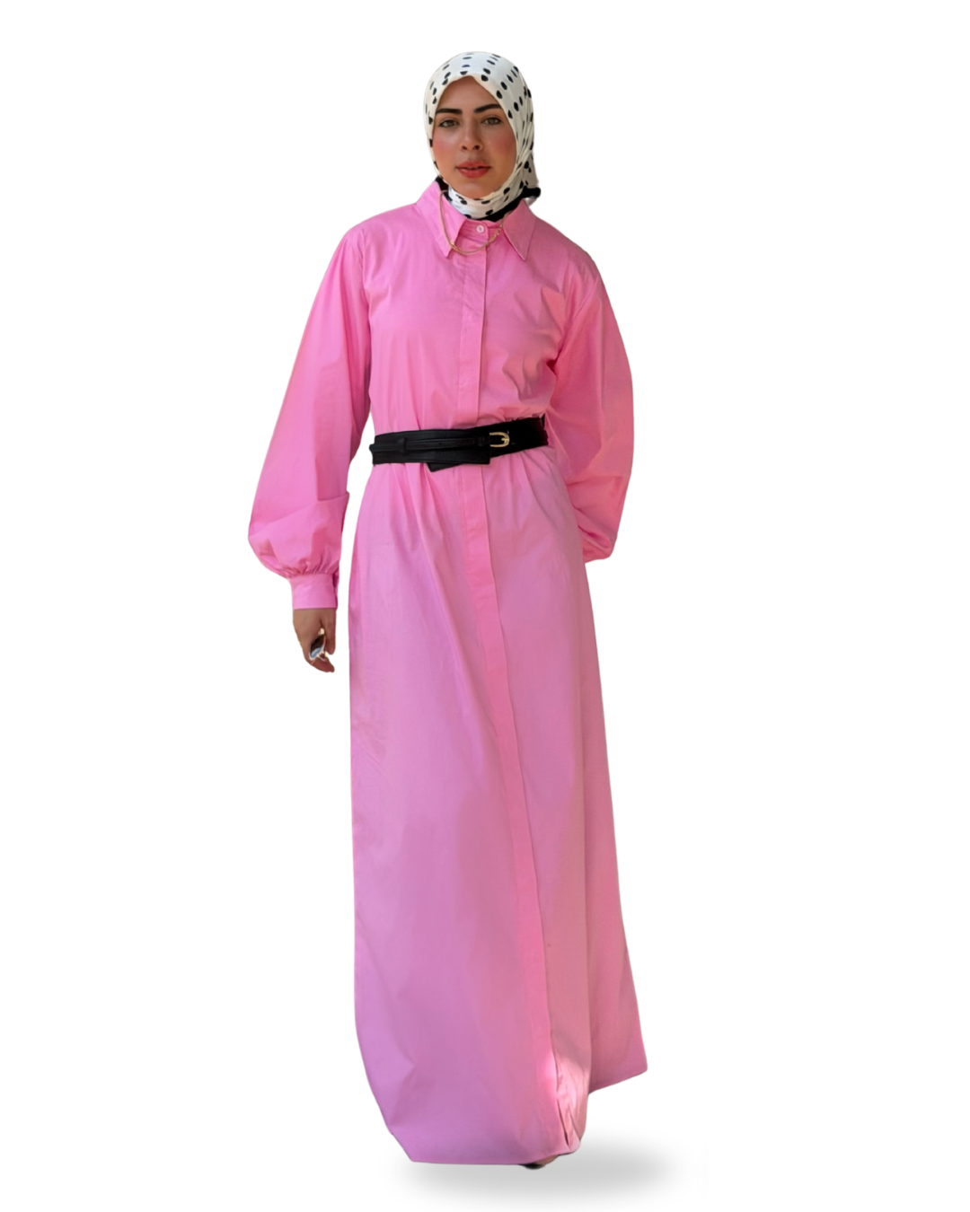 Poplin Cotton Dress (Pink)