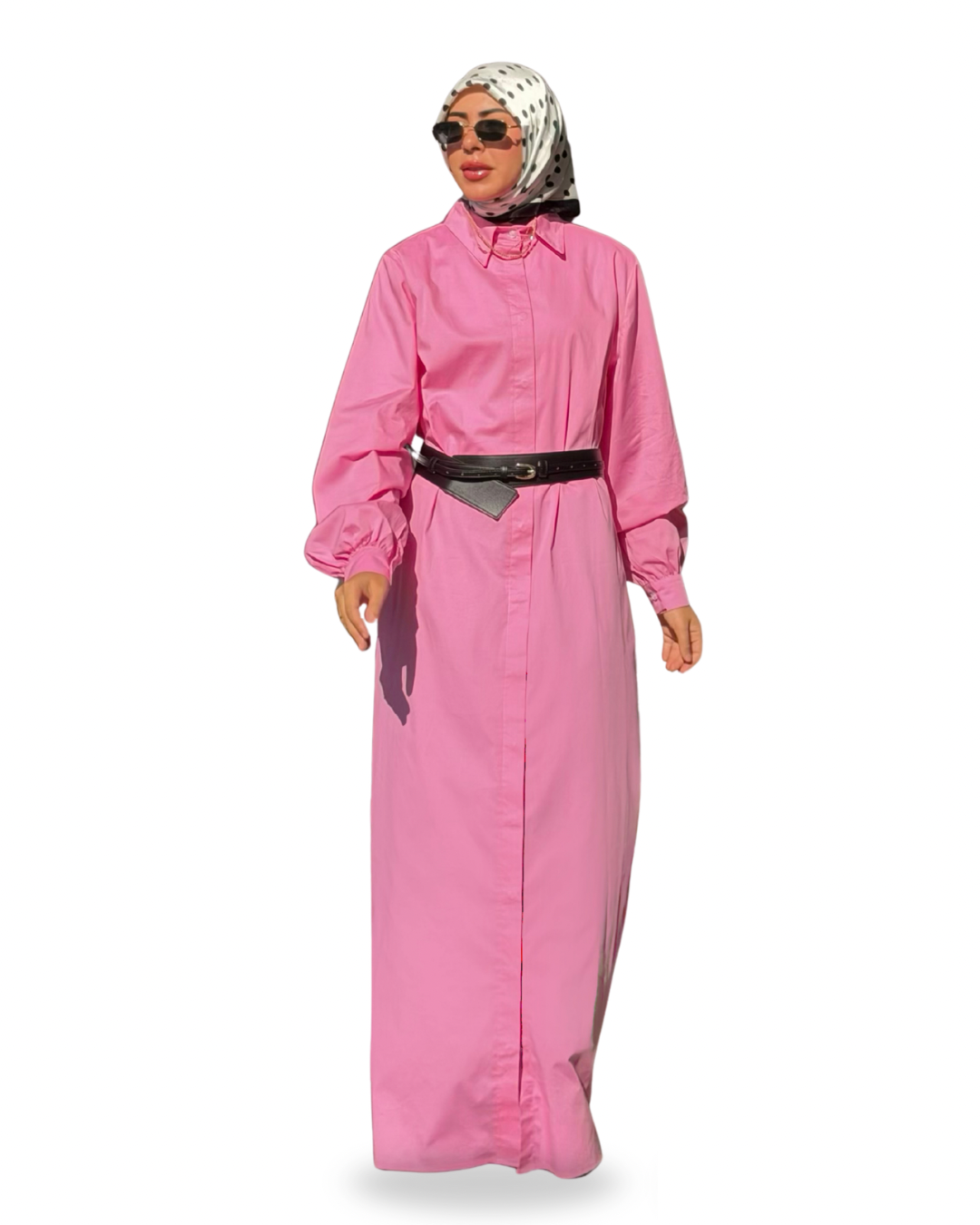 Poplin Cotton Dress (Pink)