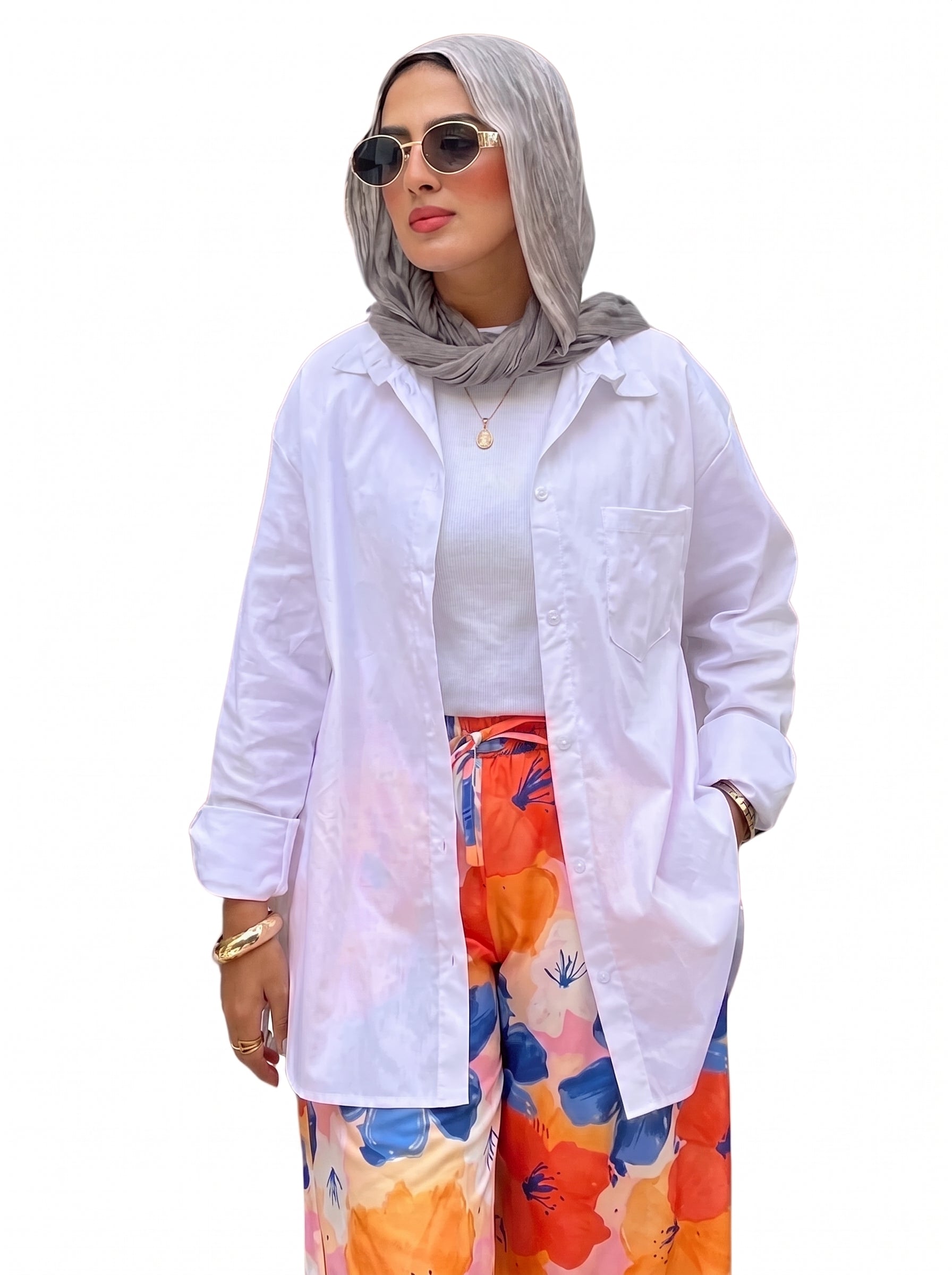 Poplin Cotton Shirt (White)