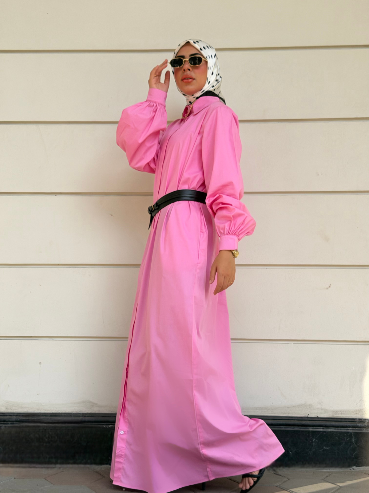 Poplin Cotton Dress (Pink)