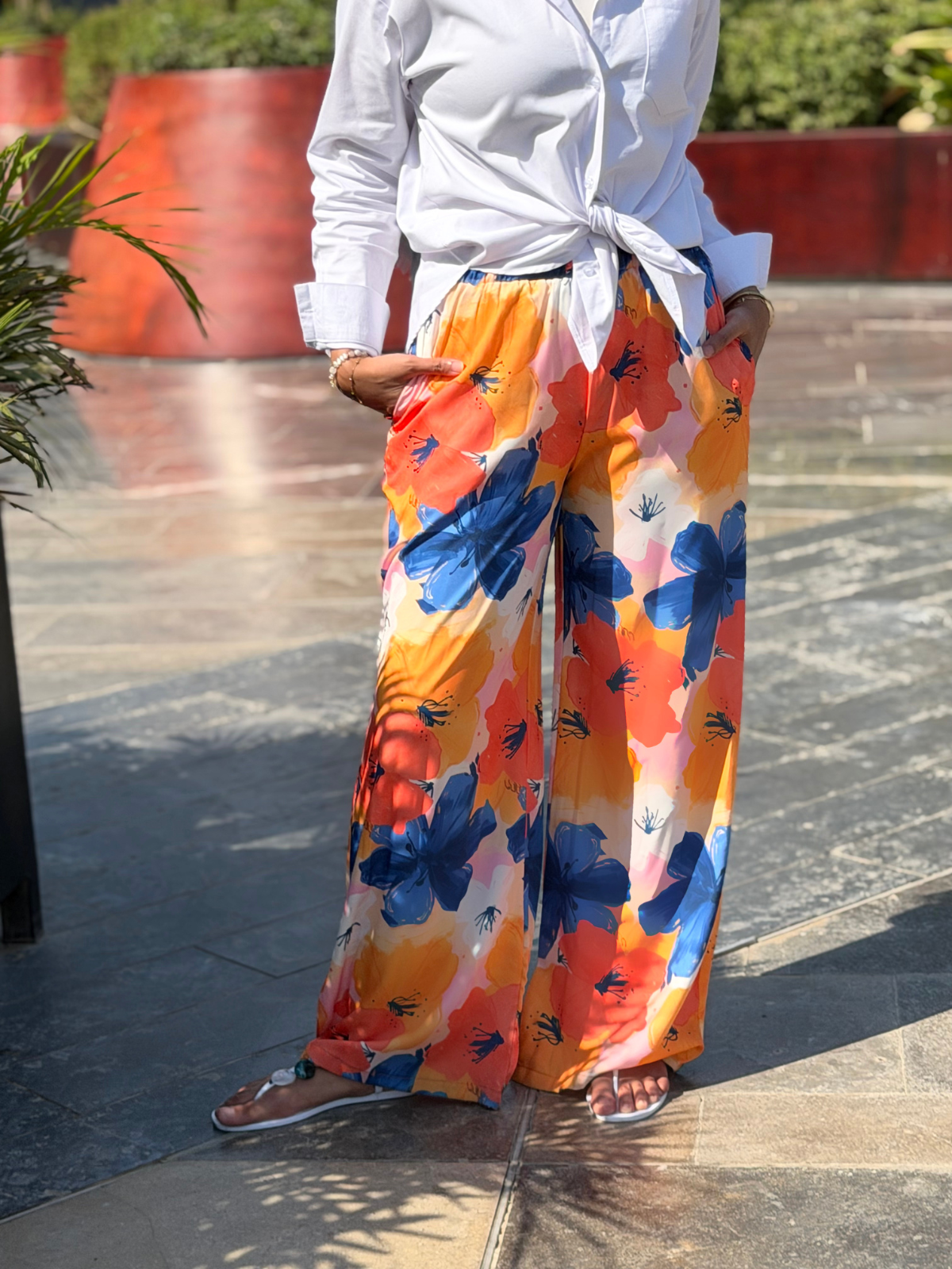 Wide Leg Pants (Orange)
