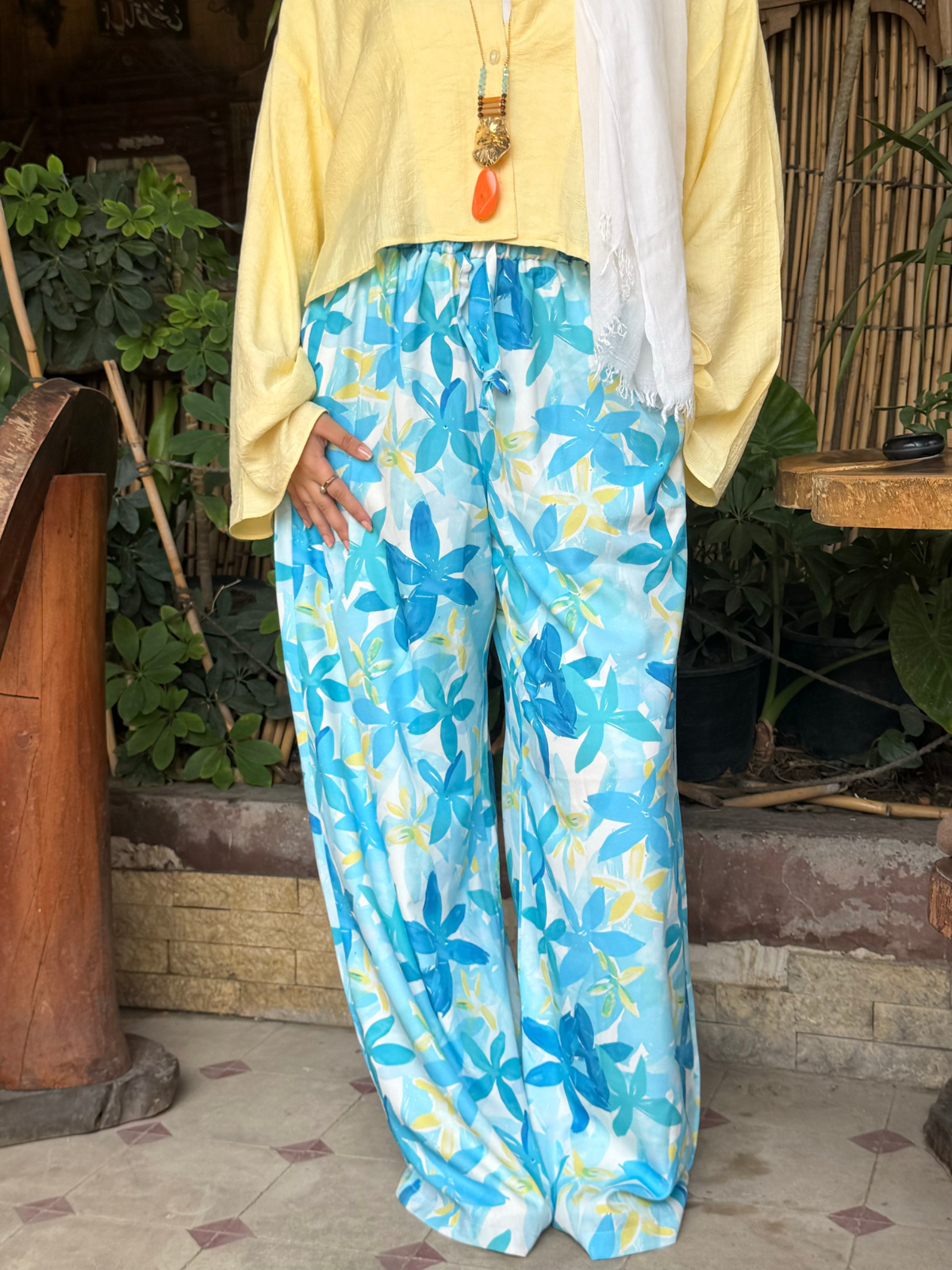 Wide Leg Pants (Baby Blue)