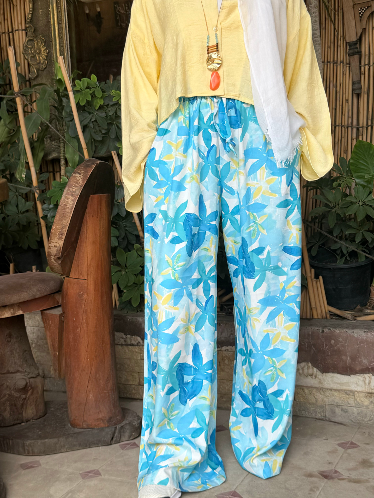 Wide Leg Pants (Baby Blue)