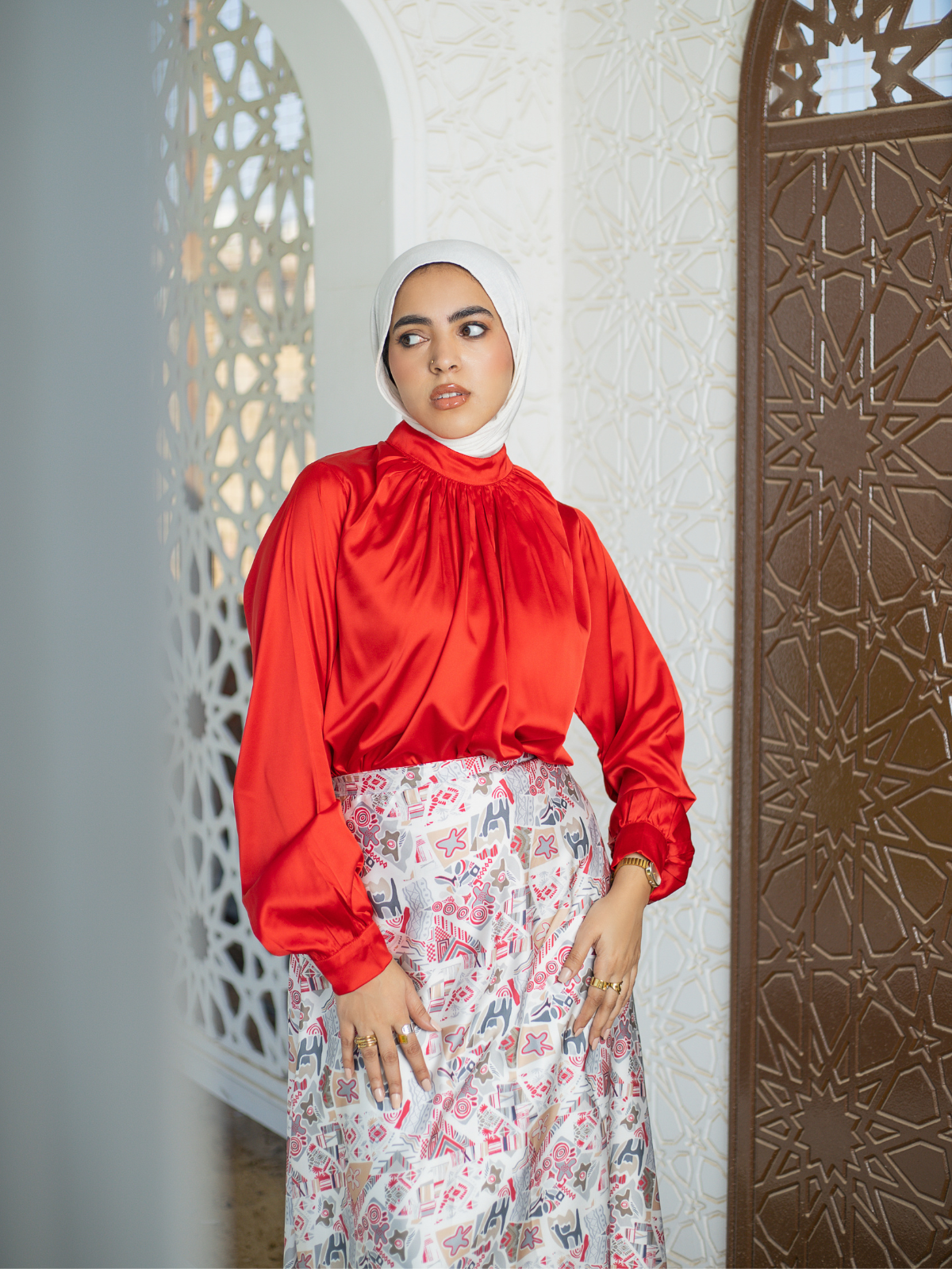 Satin Blouse (Red)