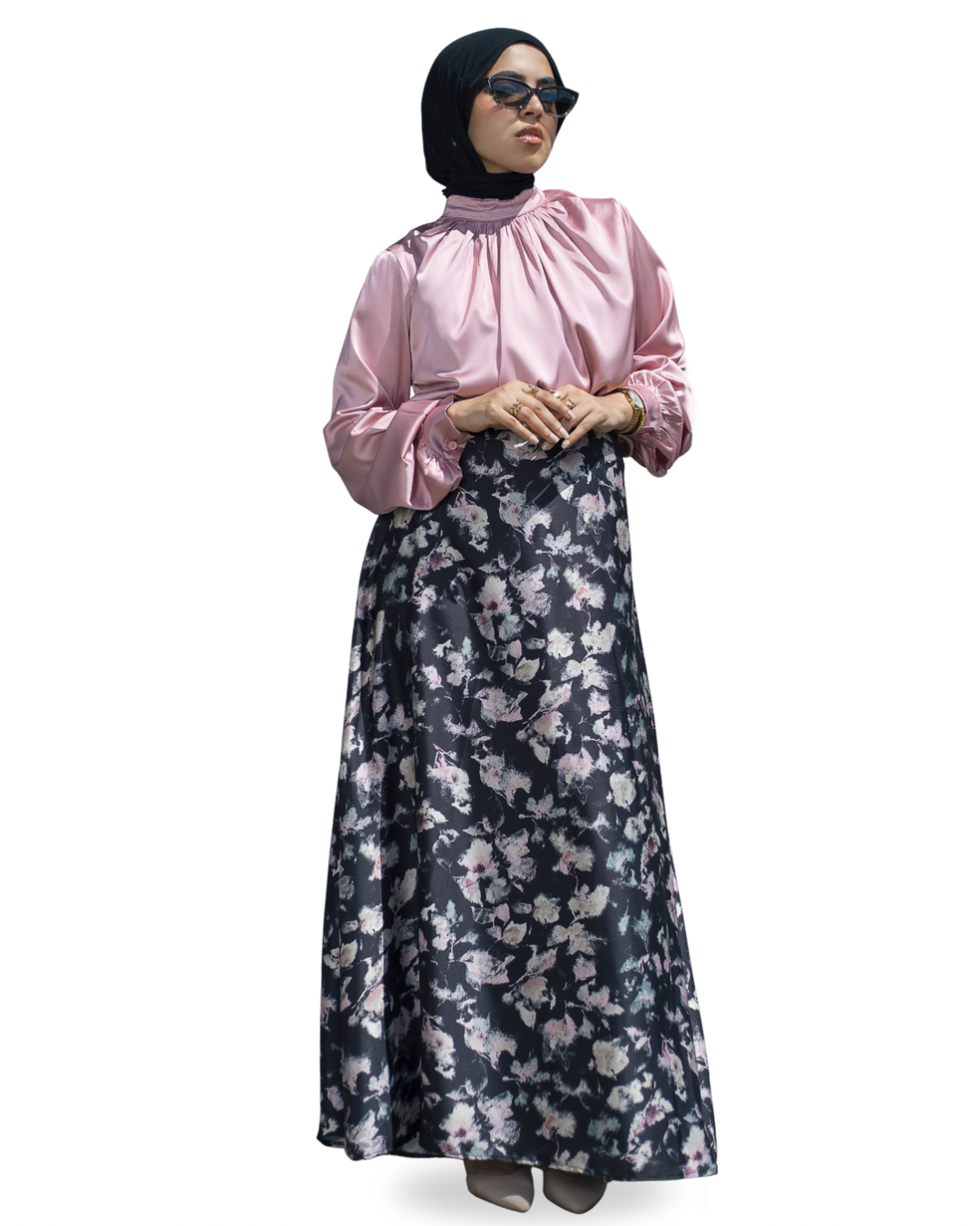 Satin Skirt (Black*pink)