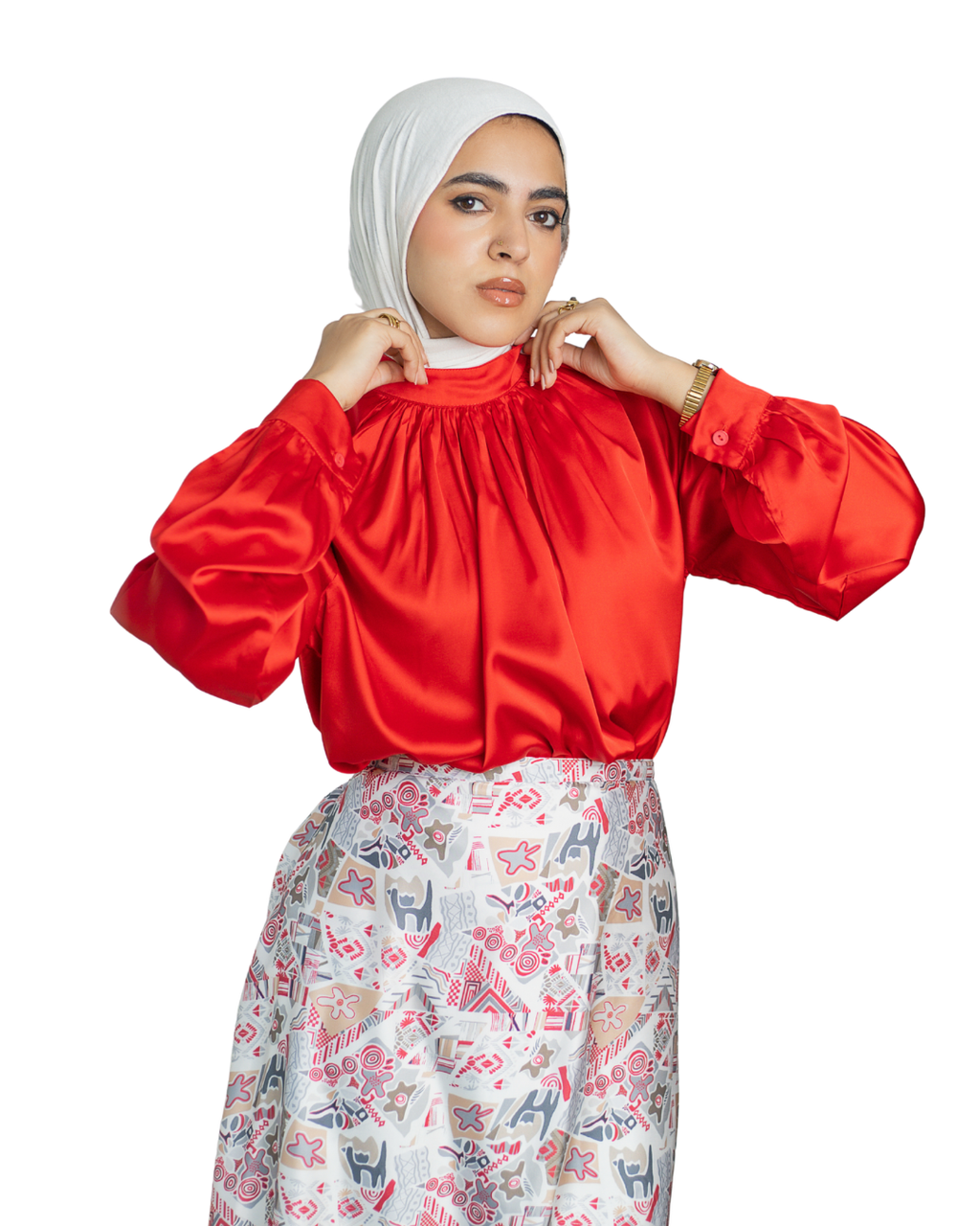 Satin Blouse (Red)