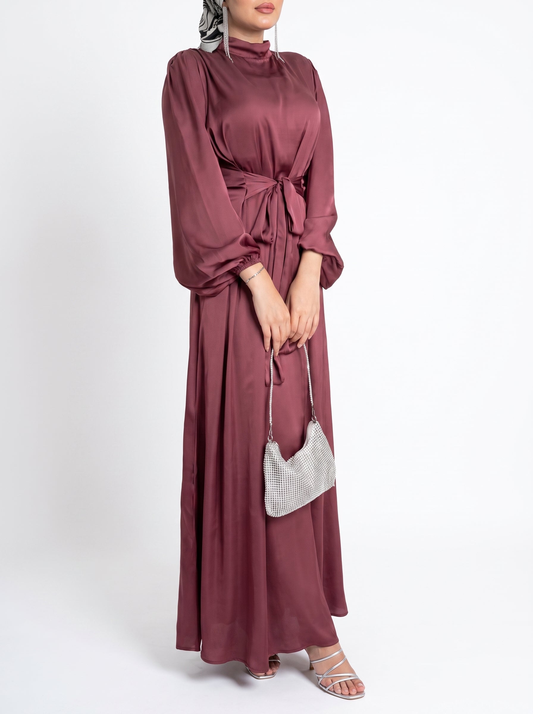 Silk Satin Dress (Purpel)